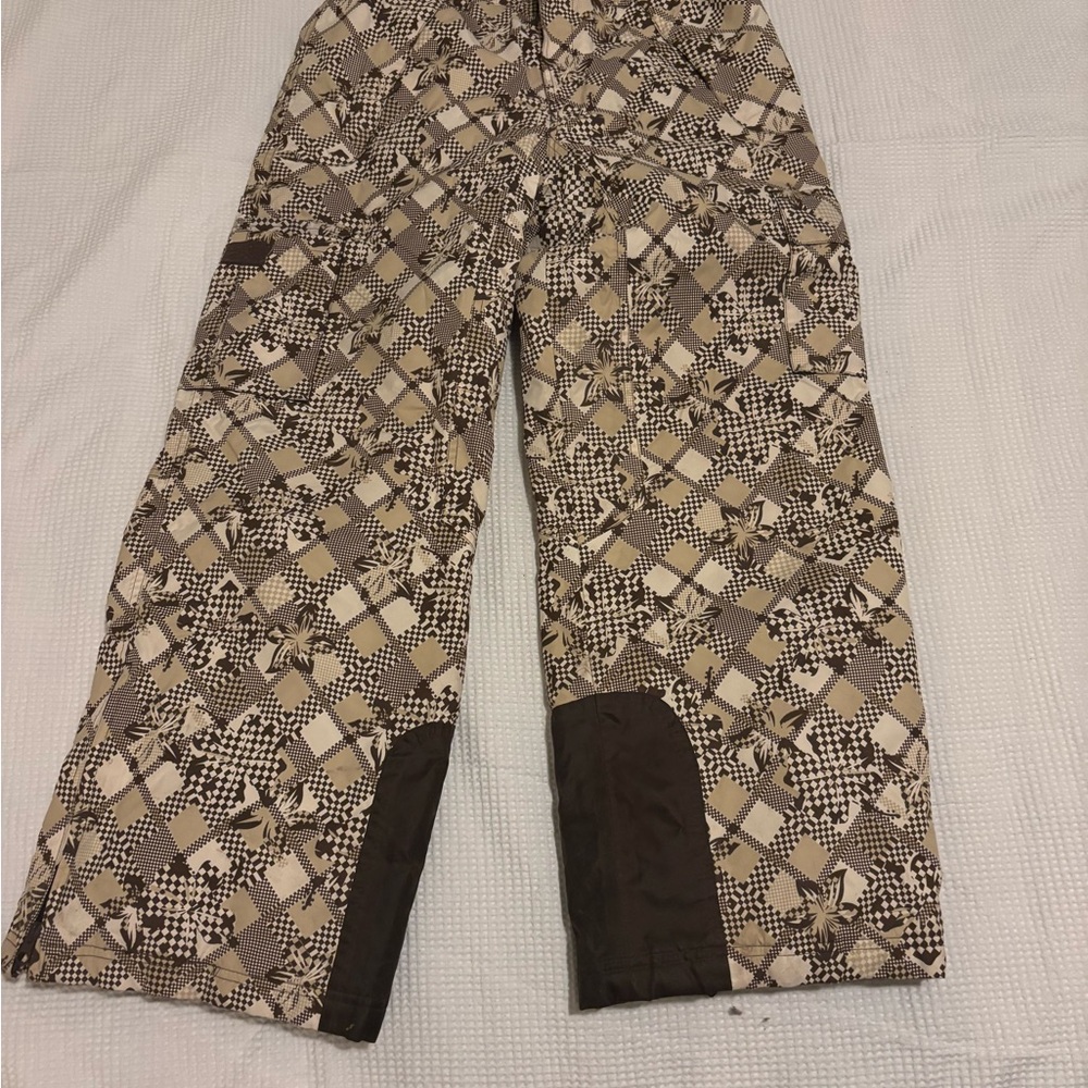 Athletic Works Women's Patterned Cargo Snow Pants - Black, Brown, Cream